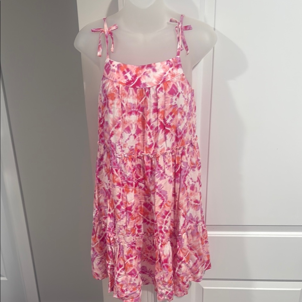 Pink and White Tie-Dye Sundress